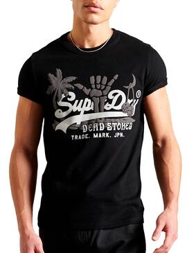 T-Shirt Superdry VL Nascondi Nero per Uomo