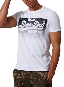 T-Shirt Superdry Halftone Bianco per Uomo