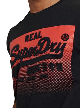 T-Shirt Superdry Halftone Nero per Uomo