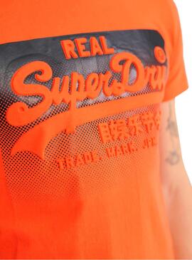T-Shirt Superdry Halftone Arancione per Uomo