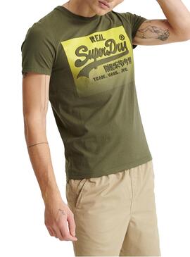 T-Shirt Superdry Halftone Verde per Uomo