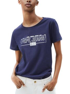 T-Shirt Pepe Jeans Betty Blu Navy per Donna