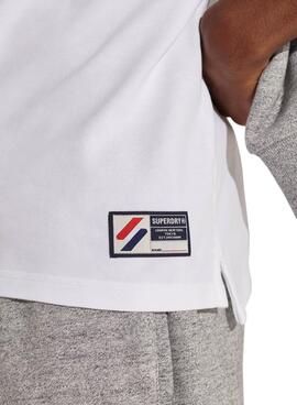 Polo Superdry Sport style Twin Tipped Bianco Uomo