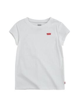 T-Shirt Levis Batwing Tee Bianco per Bambina