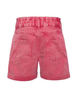 Short Pepe Jeans Gigi Paperbag Rosso per Bambina