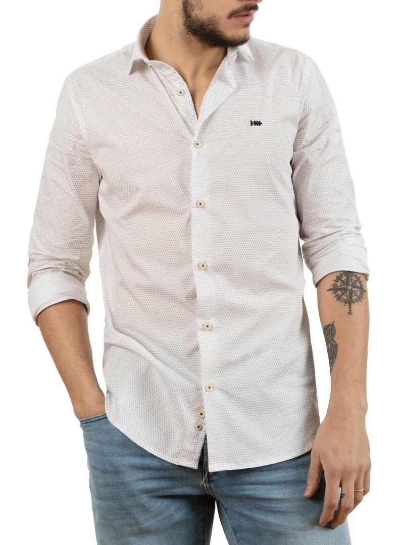 Camicia Klout Slim Micro Bianco per Uomo