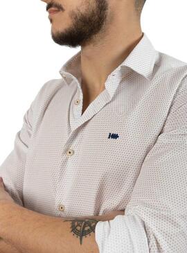 Camicia Klout Slim Micro Bianco per Uomo