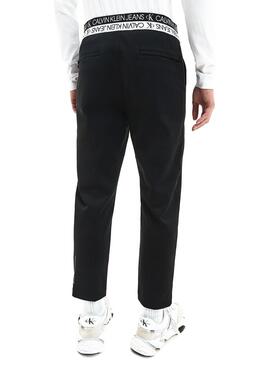 Pantaloni con fascia in vita con logo Calvin Klein Nero Uomo