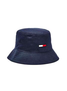 Cappello Tommy Jeans Flag Bucket Blu Navy 