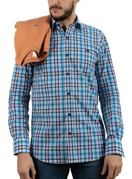 Camicia Klout Madras Blu per Uomo