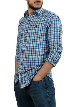 Camicia Klout Madras Blu per Uomo