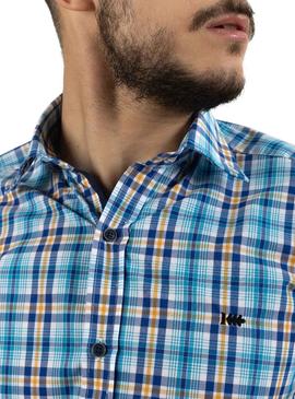 Camicia Klout Madras Blu per Uomo