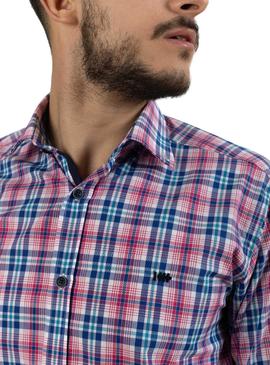 Camicia Klout Madras Rosa per Uomo