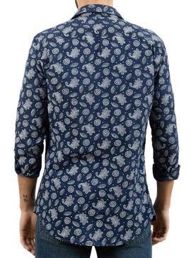 Camicia Klout Paisley Blu Blu Navy per Uomo