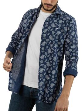 Camicia Klout Paisley Blu Blu Navy per Uomo