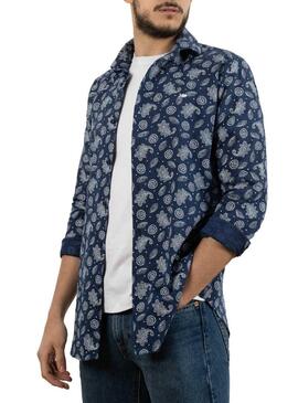 Camicia Klout Paisley Blu Blu Navy per Uomo
