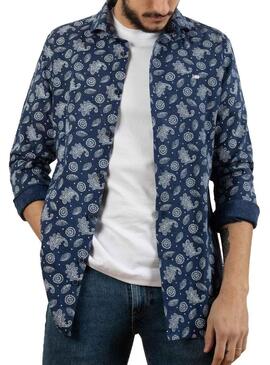 Camicia Klout Paisley Blu Blu Navy per Uomo
