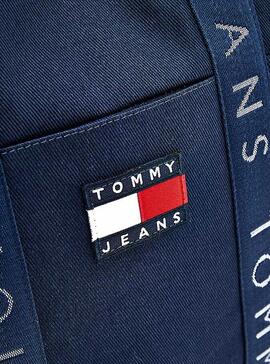 Borsa Tommy Jeans Heritage Tote Blu Navy Donna