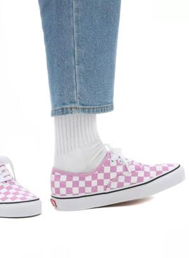 Sneaker Vans Authentic Checkerboard Rosa Donna