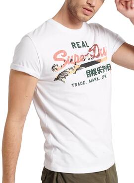 T-Shirt Superdry Itago Bianco per Uomo