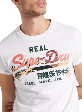 T-Shirt Superdry Itago Bianco per Uomo