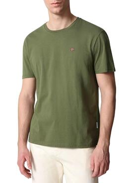 T-Shirt Napapijri Salis Verde per Uomo