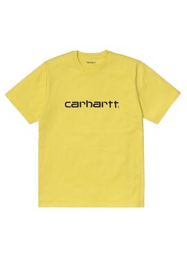 T-Shirt Carhartt Script Giallo per Uomo