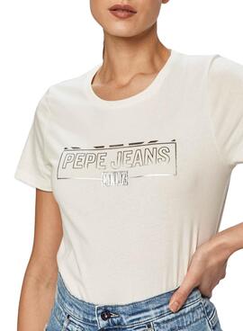 T-Shirt Pepe Jeans Betty Bianco per Donna