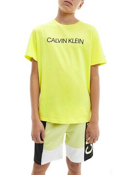 T-Shirt Calvin Klein Institutional Giallo Bambino