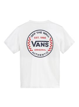 T-Shirt Vans Authentic Checker Bianco per Bambino