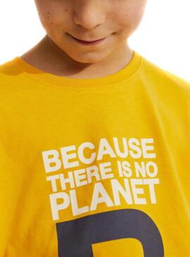 T-Shirt Ecoalf Great B Giallo per Bambino