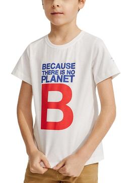 T-Shirt Ecoalf Great B Bianco per Bambino