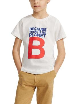 T-Shirt Ecoalf Great B Bianco per Bambino