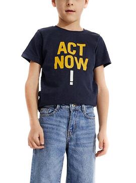 T-Shirt Ecoalf Baume Act Now Blu Navy Bambino