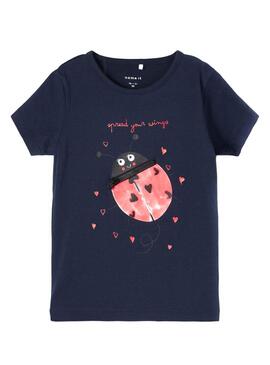 T-Shirt Name It Daruna Blu Navy per Bambina