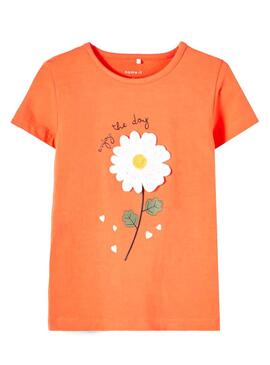 T-Shirt Name It Daruna Arancia per Bambina