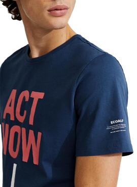 T-Shirt Ecoalf Baume Act Now Blu Navy Uomo