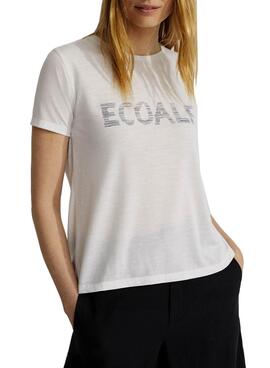 T-Shirt Ecoalf Logo Bianco per Donna