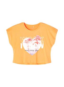 T-Shirt Name It Vilma Arancione per Bambina