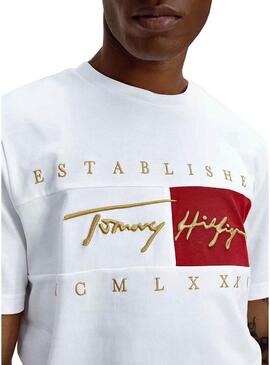 T-Shirt Tommy Hilfiger Signature Bianco Uomo