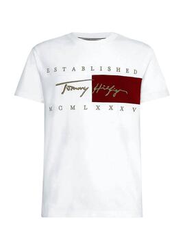T-Shirt Tommy Hilfiger Signature Bianco Uomo