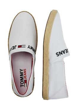 Espadrillas Tommy Jeans Logo Cotone Bianco Uomo