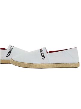 Espadrillas Tommy Jeans Logo Cotone Bianco Uomo