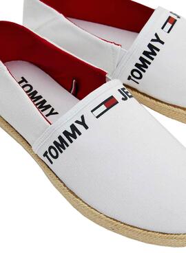 Espadrillas Tommy Jeans Logo Cotone Bianco Uomo