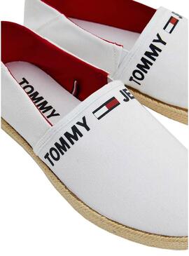 Espadrillas Tommy Jeans Logo Cotone Bianco Uomo