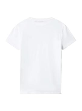 T-Shirt Napapijri Salis Bianco per Bambino