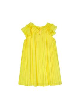Vestito Mayoral Plissettato Giallo per Bambina