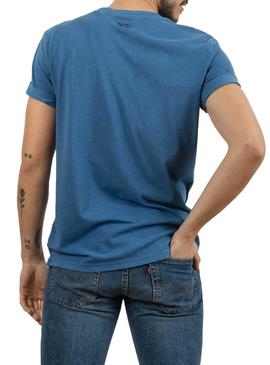 T-Shirt Klout Dyed Blu per Uomo