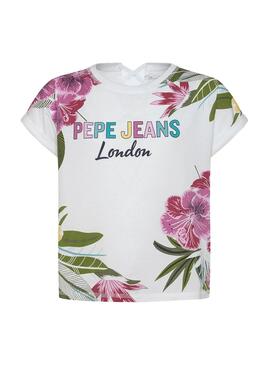 T-Shirt Pepe Jeans Fiona Bianco per Bambina