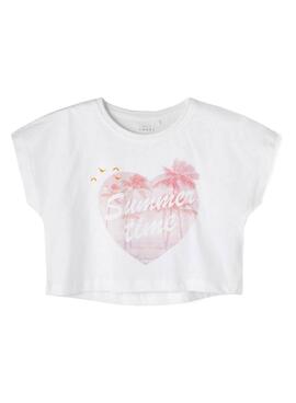T-Shirt Name It Vilma Bianco per Bambina